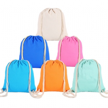Cotton Canvas Drawstring Bag- Backpacks