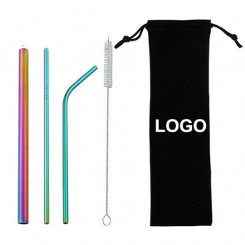 Rainbow Drinking Straw With Travel Case