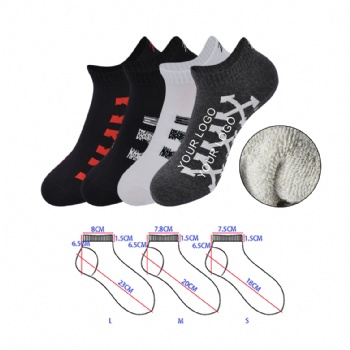 Custom Terry Low Cut Socks Jacquard Weave Ankle Socks