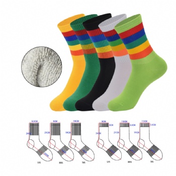 Custom Terry High Socks Jacquard Crew Socks