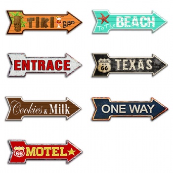 Arrows Shape Metal Tin Sign Decoration