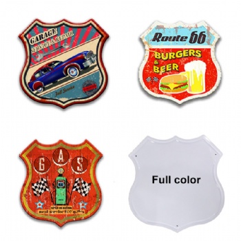 Shield Shape Metal Tin Sign Decoration