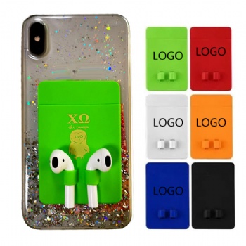 Silicone Phone Wallet With Earbuds Holder