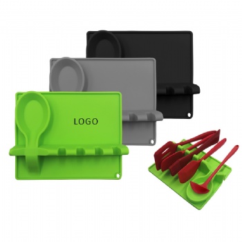 Silicone Utensil Rest With 4 Slots and 1 Spoon Holder