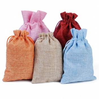 Jute drawstring pouch